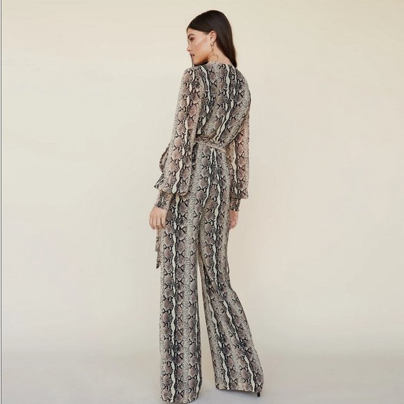 SOLD LPA ‘70s-style python-print Jumpsuit 655 NWOT - Picture 6 of 8